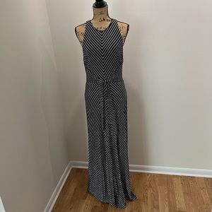 White House Black Market Tie Front Stripe Maxi Dress